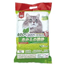 ECO Clean 豆腐貓砂 7L 結團力佳 快速鎖住液體 適合各種貓砂盆, 綠茶, 1袋