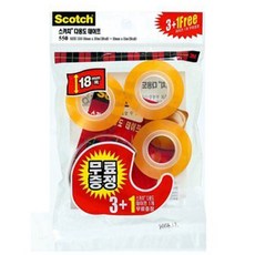 3M 스카치 다용도 테이프 디스펜서 581D (18mmx15m) 1롤 + 550리필 (18mmx30m) 3롤, 4세트