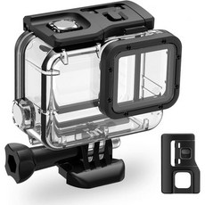 고프로 히어로 방수 하우징 케이스 2018765 블랙 147ft45m 수중 다이빙 고 프로 보호 쉘 마운트 앤 썸스크류 엑스트라 클립, Compatible with Gopro Hero 5/6, 1개