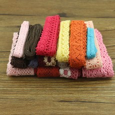 코튼 레이스 의류 바느질 직물 장식 크로 셰 뜨개질 리본 수제 보석 기술 10 야드 색상, 3-10야드, 1개