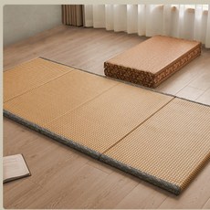 日式可折疊椰棕床墊午休午睡打地鋪睡墊榻榻米硬涼席地墊, 凝膠注入記憶棉, 秋月寒江厚約3cm加厚3E椰棕