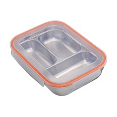 올품락 스텐 역3구 식판세트, 오렌지, 1세트