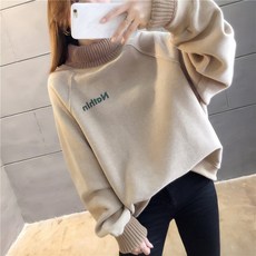 러브베리 캐주얼 도톰 기모 폴라넥 맨투맨 JL0012A