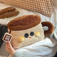 廠家下殺 冬季 熱水袋 宿舍 保暖 可愛 毛絨暖水袋 充電式 防爆電暖袋 女生 暖手寶寶 N-1218, 啡常清醒毛絨布套[不含充電內膽]