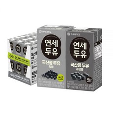 연세두유 국산콩 두유 검은콩 190ml 24팩 + 약콩 190ml 24팩
