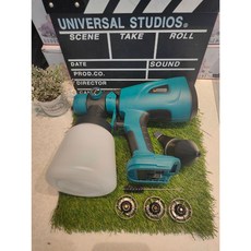 牧田/得偉/米沃奇/博世款噴漆機 無線鋰電噴漆槍 電動油漆噴槍 可調噴霧, 1個, 牧田款接口藍色+配件(不含電池)