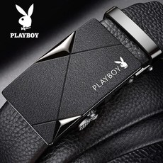 花花公子男士皮帶自動扣西服褲帶老年人休閒褲腰帶金屬皮帶