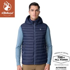 Wildland 荒野 男 700FP 可拆帽輕暖羽絨背心
