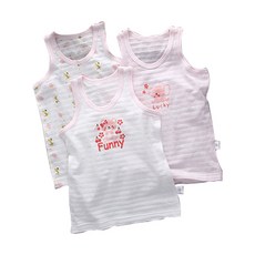 雪倫小舖 三件入 日本印花竹節棉無袖上衣，柔軟透氣，側開襟設計，寶寶夏季舒適穿搭