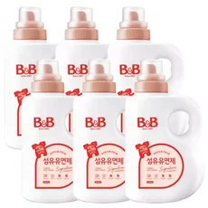 비앤비 유아 섬유유연제 시그니처 자스민 앤 로즈향 본품 1500ml X6개, 1개