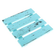 shangren 천연 나무 블록 보드 울타리 그린 공예 DIY 홈 정원 장식품 키트 만들기, 설명, 라이트 블루 S, 1개
