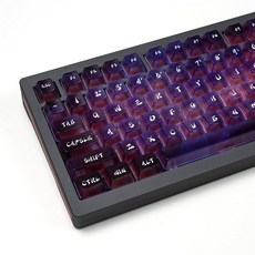 209792 Mintcaps 119keys 키보드 키캡 샤인 스루 클리어 퍼플 세트 체리 게이트론 Mx 스위치 기계식 키보드용 투명 키 캡, 119키 퍼플 키캡