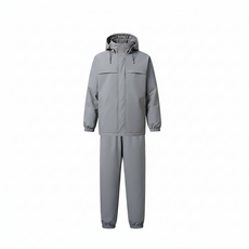 連身式機車雨衣套裝，雙層防水透氣網眼內襯，多口袋設計，方便穿脫