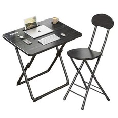 접이식 책상 1인용 서재 원룸 공간활용 테이블 간이, 80x60x72 블랙 테이블