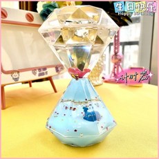 鑽石液體沙漏計時器 臥室裝飾擺件 禮物, 奶藍