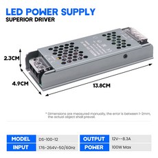 12V 24V 60W 100W 150W 200W 300W 400W 변압기 전원 공급 장치 110V 220V 230V AC 12 24 볼트 DC LED 스트립 전구 LED 드라이버
