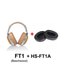 FiiO FT1 폐쇄형 오버이어 헤드폰 60mm 다이나믹 드라이버 고해상도 오디오 유선 아메리칸 블랙 우드 컵, 04 Beechwood and HSFT1A