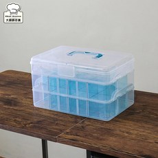 佳斯捷 彩藝家三層收納箱 戰鬥陀螺收納盒 分隔整理箱 透明收納箱, 藍色3148(超取限2入), 1個