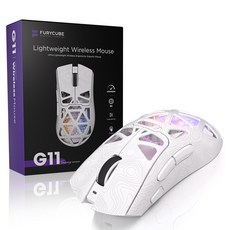 콜콜러브 블루투스 2.4G 유무선 RGB 게이밍 마우스 초경량, 컨투어 화이트, FURYCUBE G11
