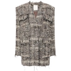 잔비 V넥 트위드 재킷