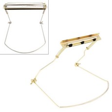 Eavnbaek 10홀 하모니카 홀더 넥 핸즈프리 스크래치 방지 펠트 패드 하모니카 보호 (10홀 - 블랙), 10홀 - 골드