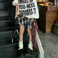 투니스 여성 아메리칸 썸머 언밸런스 체크 스커트
