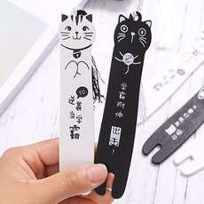 오늘출발샵 고양이 나무 책갈피 귀여운북마크, 화이트