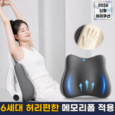 도담열매 바른자세 메모리폼 의자 등받이 허리 쿠션 사무실, 그레이, 그레이계열