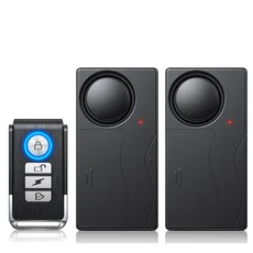 Extractme 108dB 도난 방지 경보 무선 진동 경보기(원격 제어 포함) 도어 및 창문 자동차 보안 시스템, 05 C- 2 Alarms