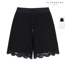 [백화점 정품] 세인트앤드류스 [] 블랙 여성 플로럴 아플리케 밴딩 쇼츠 821F2PS581 BK
