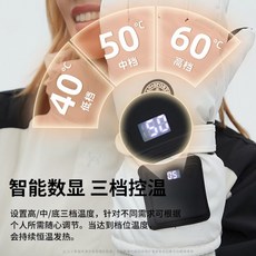 電動車冬季電加熱手套 加絨防寒保暖 騎行戶外機車手套, -【碾压市场】黑金双层石墨烯发热丨发1,-默认项-