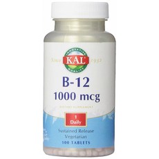 KAL B-12補充片 1000mcg, 1個, 100 件