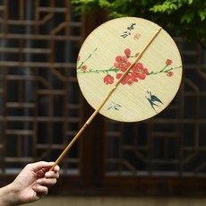 中國風 手工編織 竹製 團扇, 竹絲團扇春分, 1個