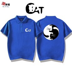 潮野屋 太極貓咪 短袖POLO衫 可愛潮流街頭穿搭 WPD-17