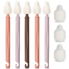 hibee 極細緻奶嘴/奶瓶/杯蓋螺旋/各類杯具 海綿隙縫刷 (5入組) 暖色系, 1個