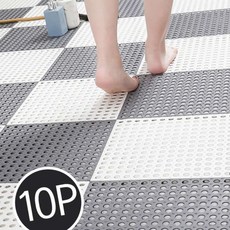 화장실미끄럼방지매트 TPE 논슬립 매트 10P, 화이트