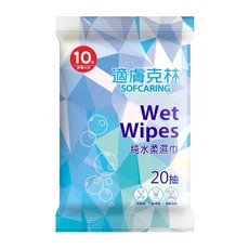 SOFCARING 純水濕紙巾 20抽, 4個, 1個裝
