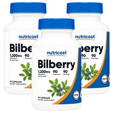 뉴트리코스트 빌베리 1200mg 캡슐, 90정, 3개