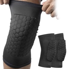 Linkidea Honeycomb 농구 배구 무릎 패드 어린이 청소년용 축구 무릎 보호 슬리브 통기성 및 쉬운 착용 (1쌍/블랙/XS) 149111, 무릎보호대추천 밴드 보호장비 무릅보호대 Linkidea