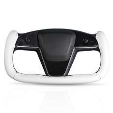 테슬라 요크 스티어링 휠 커버 맞춤형 테슬라 모델 S 2021-2023 / 모델 X 2021-2023 액세서리용 미끄럼 방지 편안한 그립 통기성 브라이트 블랙, 매트 화이트