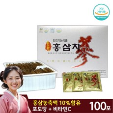 홍삼차 타서먹는 홍삼농축액 100포 거래처선물 부모님건강선물 면역력 피로개선 도움줄수있음, 1개