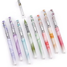 라이트치 리퀴드 잉크 롤러볼 펜 멀티 컬러 05mm 엑스트라 파인 포인트 팁 롤링 8ct 다양한 색상으로 부드러운 필기 노트를 작성하여 블리드 및 번짐 없이