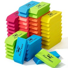Mr. Pen - 연필용 블록 지우개 48개 끌 디자인 네온 색연필 지우개 벌크 라텍스 프리 얼룩 및 종이 찢어짐 없음