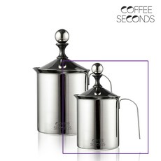 커피세컨즈 더블망 이중망 스텐 우유거품기 400ml, 1개