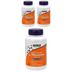 NOW Foods L-茶氨酸素食膠囊 200mg, 120顆, 3罐