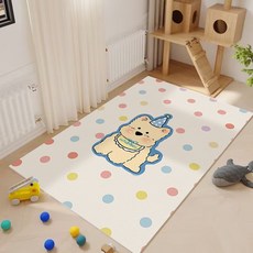 Kemei 대형 강아지매트 PVC 가정용 바닥 미끄럼방지 매트 가정용 방수, 아이보리 B, 1개