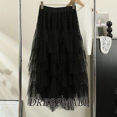 봉봉 스커트 샤 쉬폰 스커트 밸리 챠밍 라인 줌바 댄스 복, 블랙