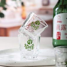 真露 燒酒杯 玻璃一口杯 商用家用, 1個, 真露杯1個 圖案
