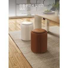 종이 의자 스툴 여행 휴대용 간이 인테리어 가정용 접이식 인테리어, Q. 기본 동일 색상 가죽 패드