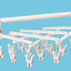 Kinos 양말빨래건조대 자바라 빨래집게 건조대 14p 화이트